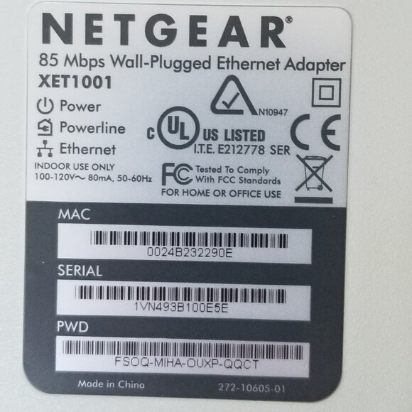 Netgear 85 Mbps Powerline Network Adapter Kit XETB1001 - Picture 7 of 7